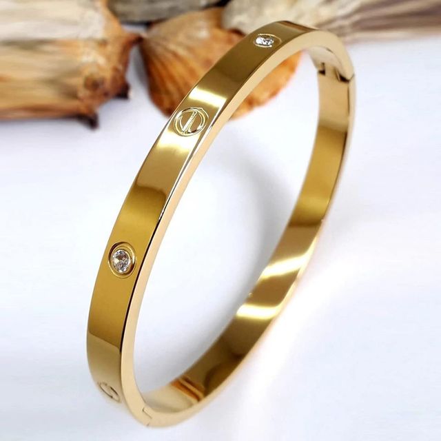Shining Diva Fashion Stylish Stainless Steel Crystal Gift Bracelet for Women and Girls | 15744b