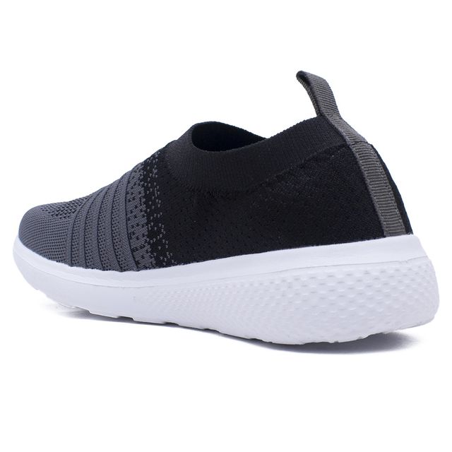 Asian Elasto-02 Women Grey Black Laceless Shoes | Size-5