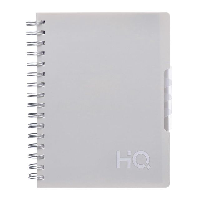 Navneet HQ | Five Subject Book White Wiro Bound Single Line A5 Size - 21 cm x 14.8 cm 300 Pages