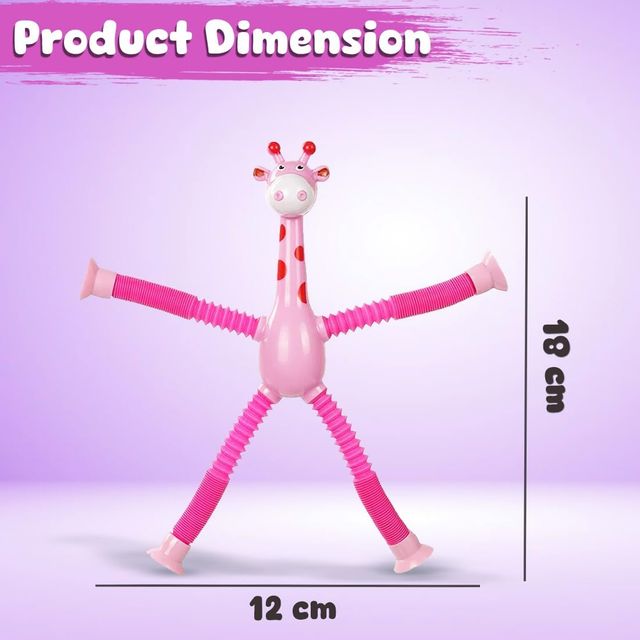 Wembley Telescopic Suction Cup Giraffe Toy Led Shape Changing Toys- (Pack Of 1) (Colour May Vary)