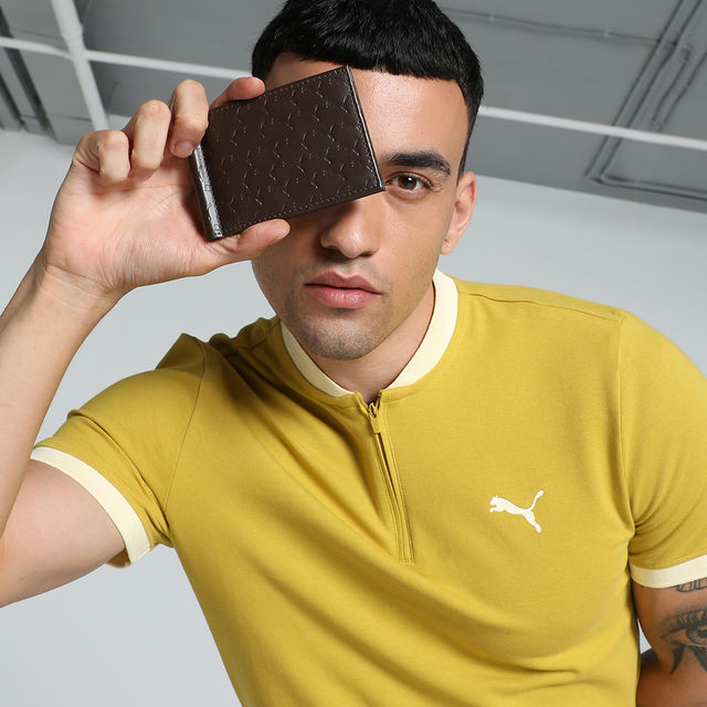 Puma Wallet Genuine Leather Unisex - Brown