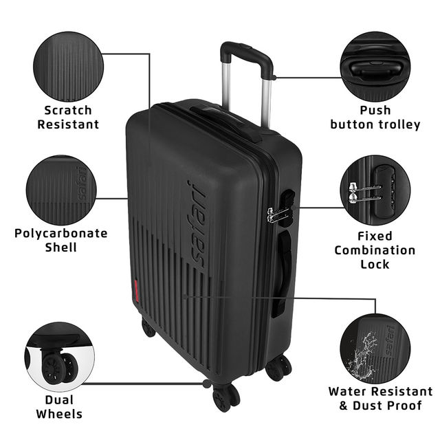 Buy Safari Unisex Textured Polycarbonate 41 L Telescopic Trolley Buy Safari Unisex Textured Polycarbonate 41 L Telescopic Trolley