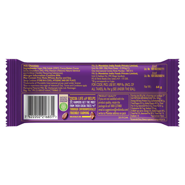 Cadbury Dairy Milk Silk Chocolate Bar, 64 g Combo