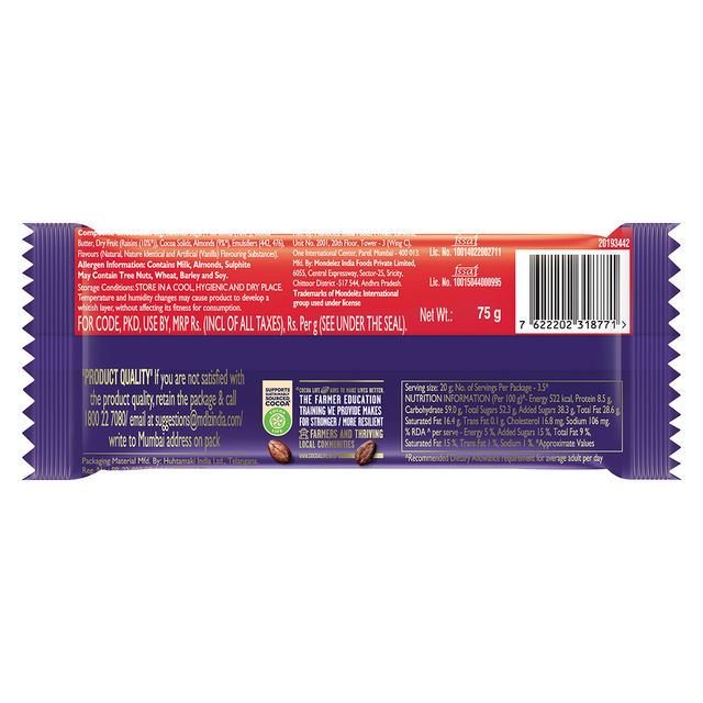 Cadbury Dairy Milk Fruit & Nut Chocolate Bar