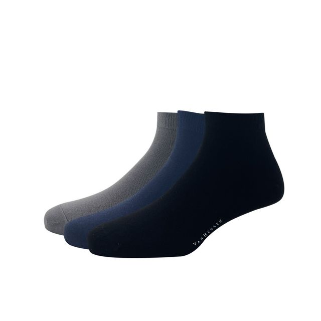 Van Heusen Men's Solid 70% Cotton, 25% Nylon, 5% Spandex Ankle Socks | Assorted - Free Size