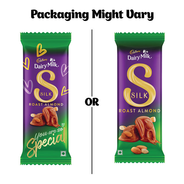 Cadbury Dairy Milk Silk Roast Almond Chocolate Bar, 143 g - Pack of 2