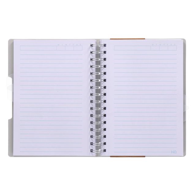 Navneet HQ | Five Subject Book White Wiro Bound Single Line A5 Size - 21 cm x 14.8 cm 300 Pages
