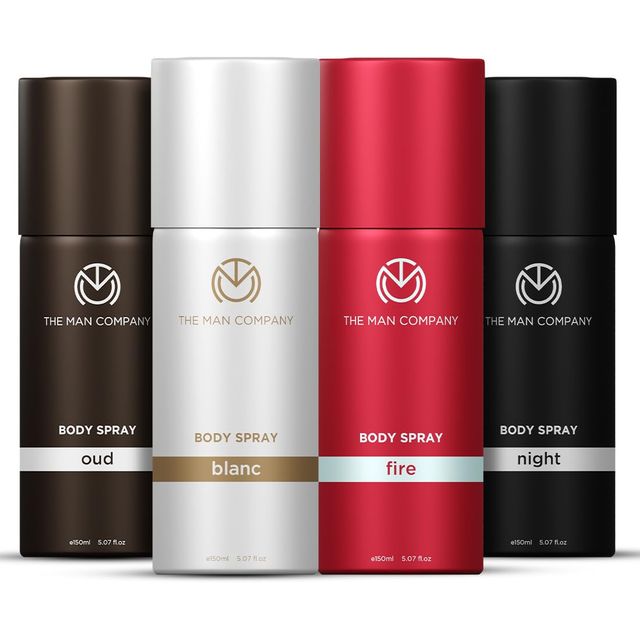 The Man Company Deodorant For Men Blanc, Fire, Night & Oud | Body Spray Perfume Gift Set For Men