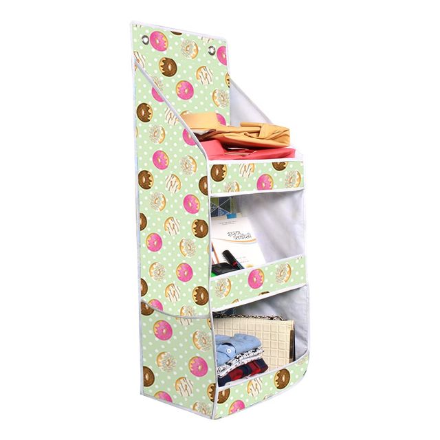 PrettyKrafts Folding Wall Hanging Shelf - Fun Rack Doughnut Design, Space-Saving Storage Organizer