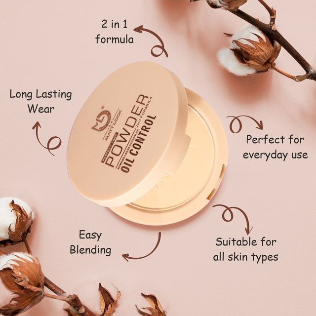Mattlook Perfect Look Compact Powder With 2 in 1 Oil Control & Longlasting Formula | Fair-01