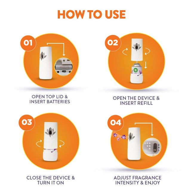 Airwick Automatic Air Freshener & Room Freshener Kit - Lemon & Orange Blossom