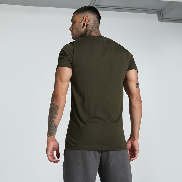 Puma Men's T-Shirt Small Graphic - Dark Olive | S