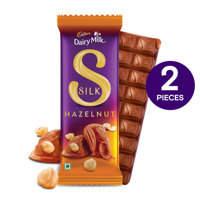 Cadbury Dairy Milk Silk Hazelnut Chocolate Bar, 58 g - Pack of 2