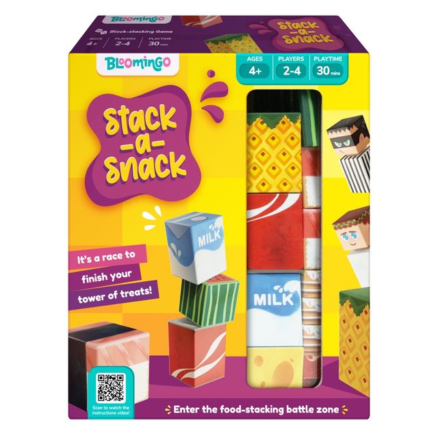 Bloomingo Building Blocks Game - Stack-A-Snack | Strategy Game For All Ages Food Games For All Ages