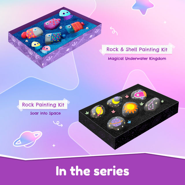 Bloomingo Rock Painting Kit - Soar Into Space | Art & Craft Kit For Ages 6+