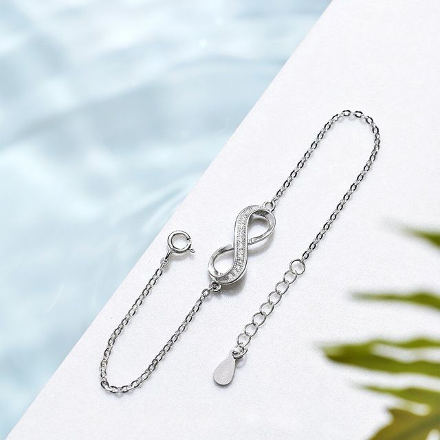 Buy Zavya infinity CZ Rhodium Plated 925 Sterling Silver Chain