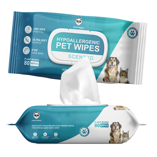 Hachi Wilson Premium Plant Based Pet Wipes (Dog/Cat) , Extra 25% Bigger Size