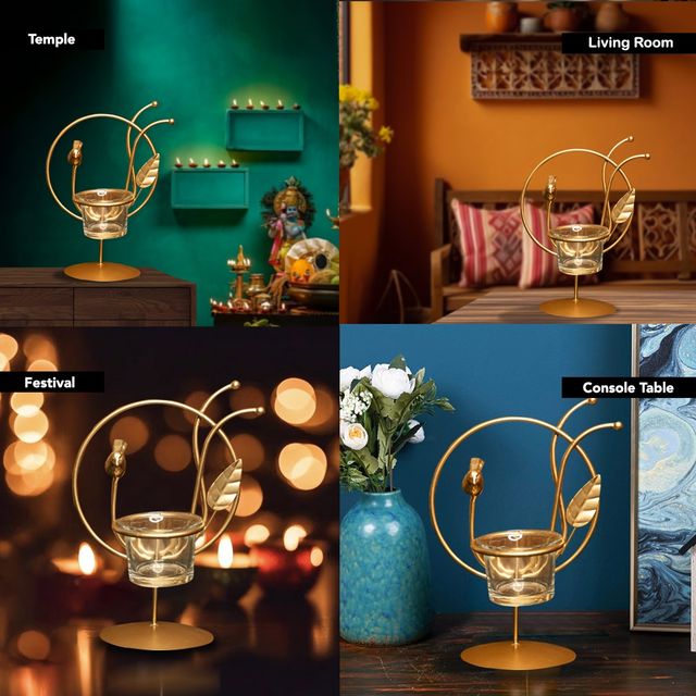 Ekhasa Metal Tealight Candle Holder For Home Decor | Perfect Candle Stand For Diwali Decoration