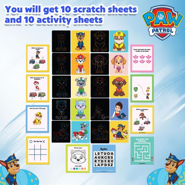 Wembley Paw Patrol Scratch Art Book � DIY Magical Scratch Pad with Quiz & Pen, Gift for Kids