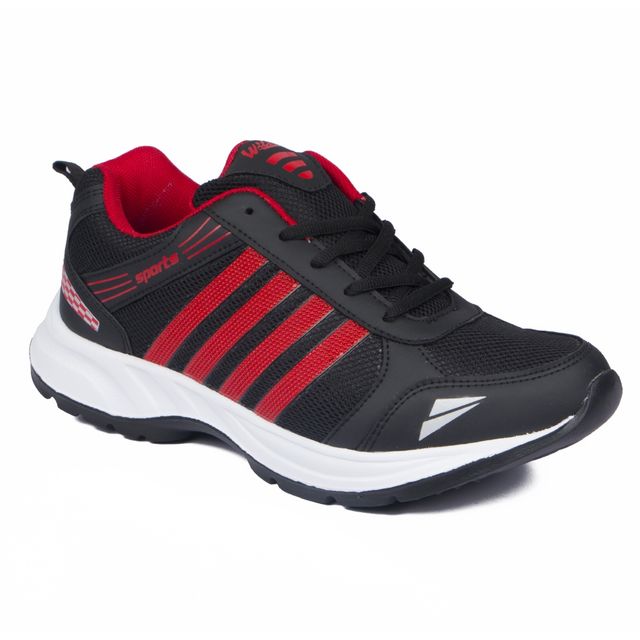 Asian Wndr-13 Men Sports Shoes | Black-Red | Size-7
