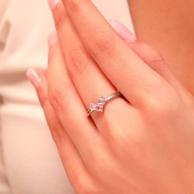 Zavya Heart CZ Rhodium Plated 925 Sterling Silver Ring - Buy at