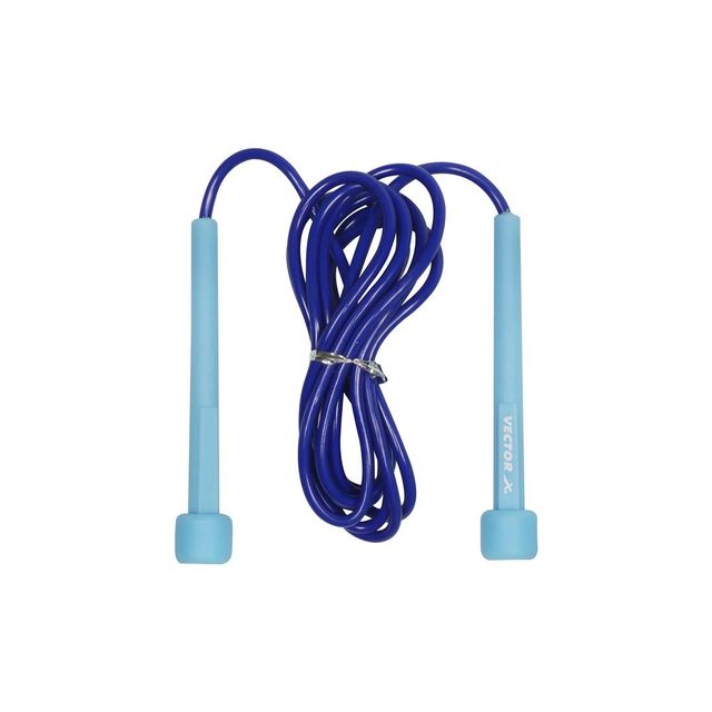 Vector X Lightweight Jump Rope | Adjustable With Plastic Handles | Tangle-Free Royal Blue