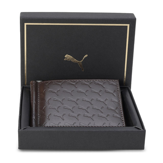 Puma Wallet Genuine Leather Unisex - Brown