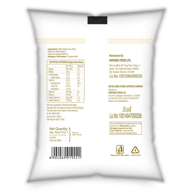 Heritage Golden Cow Fresh Milk