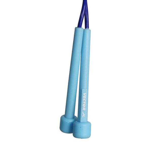 Vector X Lightweight Jump Rope | Adjustable With Plastic Handles | Tangle-Free Royal Blue