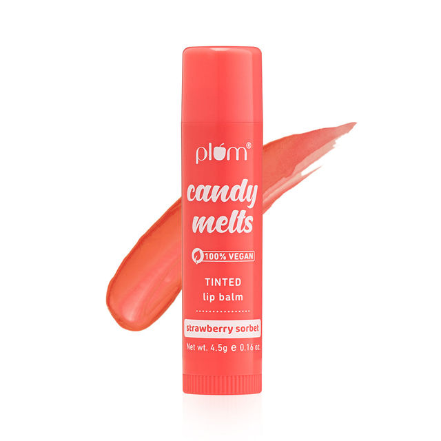 Plum Candy Melts 100% Vegan Tinted Lip Balm Strawberry Sorbet