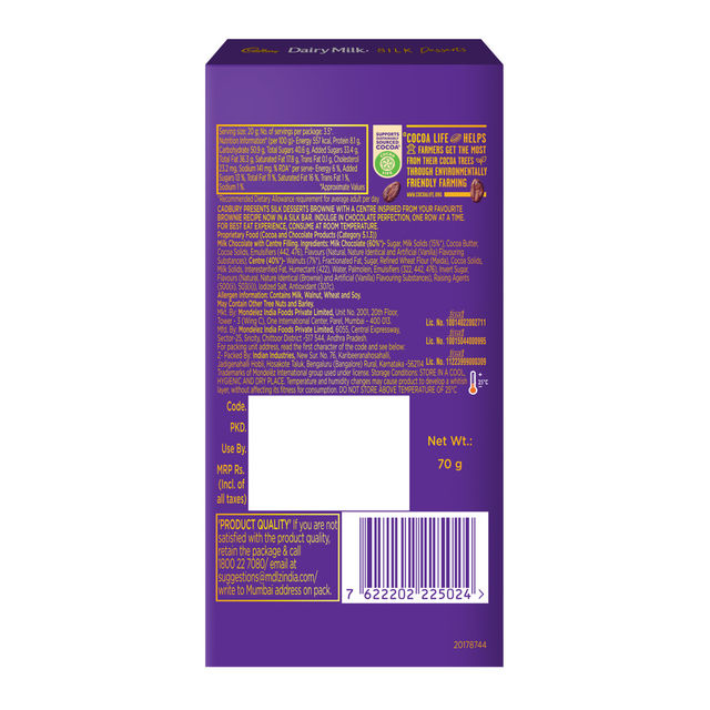 Cadbury Dairy Milk Silk Desserts Brownie Chocolate Bar