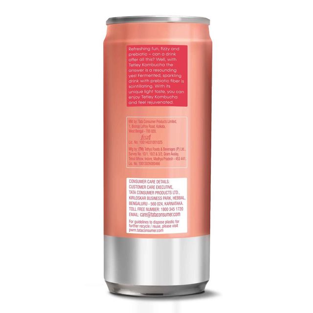Tetley Kombucha Peach Fermented Water Drink With Prebiotic Fibre & No Artificial Flavour 250 ml  X 2 Combo