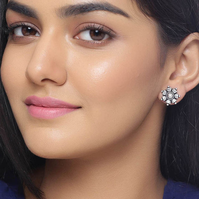 Voylla Nayantara Floral Motif Stud Earrings