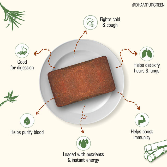Dhampur Green Vacuum Packed Jaggery | Gur