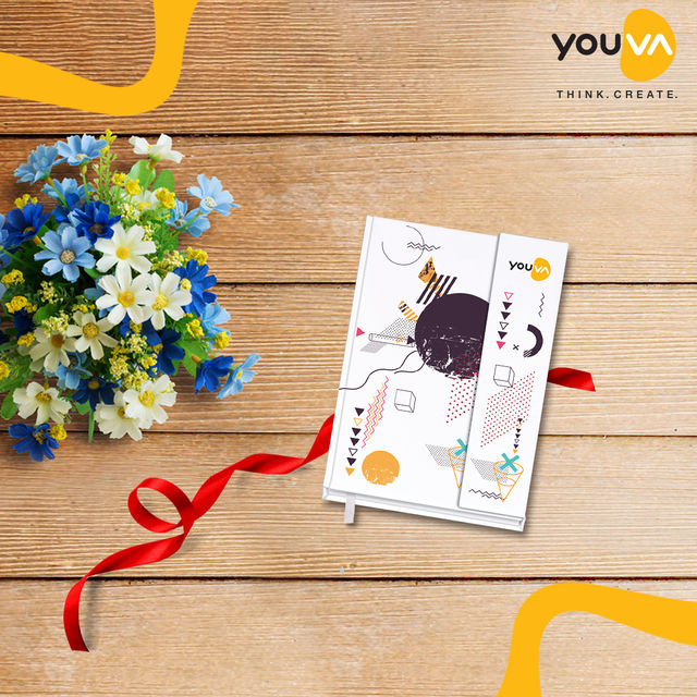 Navneet Youva Magnetic Single Line A5 Size Case Bound 192 Pages Notebook 14.8 x 21 cm - Assorted