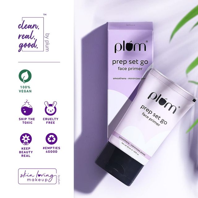 Plum Prep Set Go Face Primer - Lightweight Minimises Pores Smoothens Skin