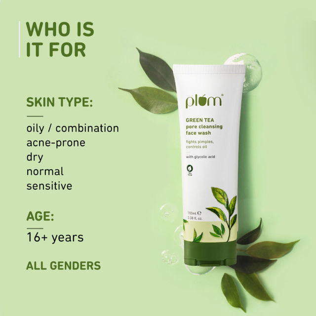 Plum Green Tea Pore Cleansing Face Wash Acne Face Wash Oily Skin| Bright Clear Skin Soap-Free|