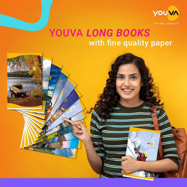 Navneet Youva Soft Bound Unruled 172 Pages Long Notebook 17x 27 cm