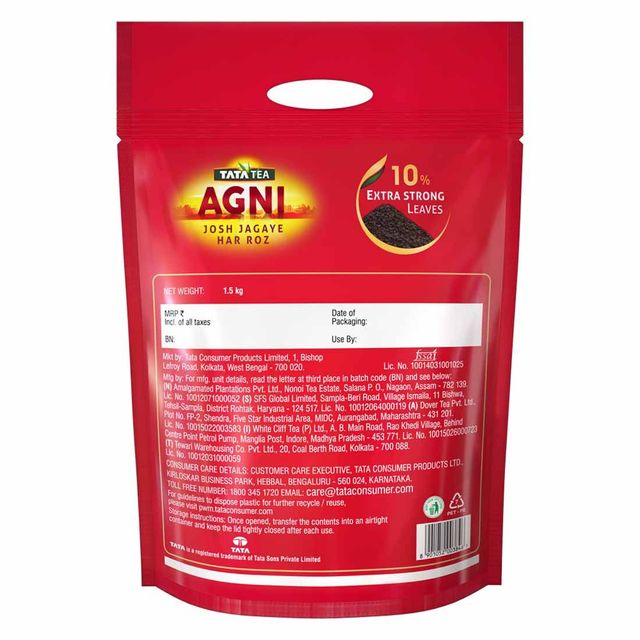 Tata Tea Agni 10% Extra Strong Leaves, Black Tea