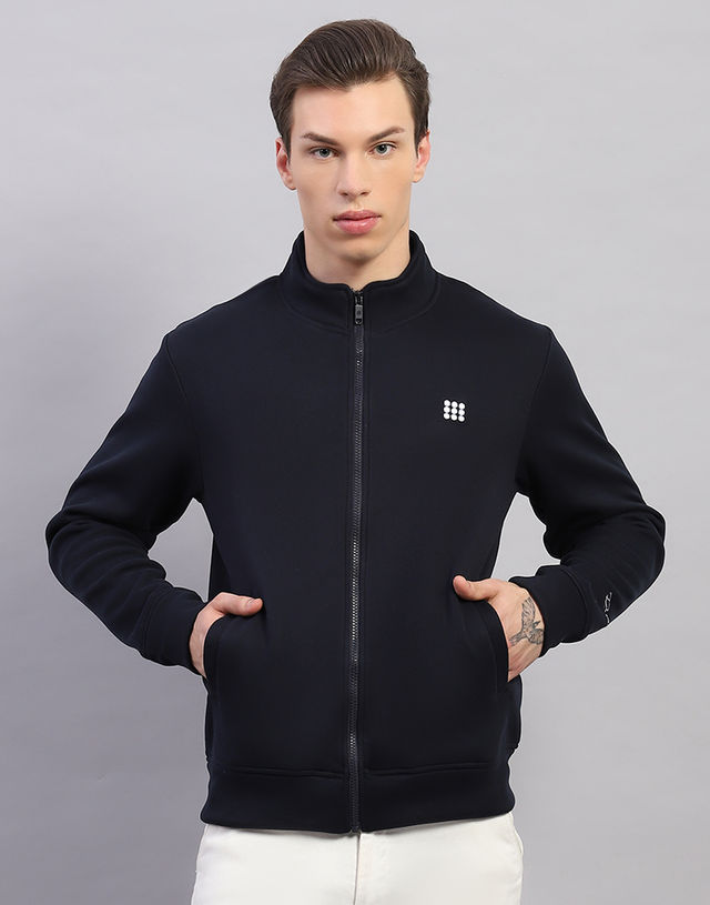 Rock.It Men's Solid Polyester Blend Sweatshirt | Navy Blue - XL