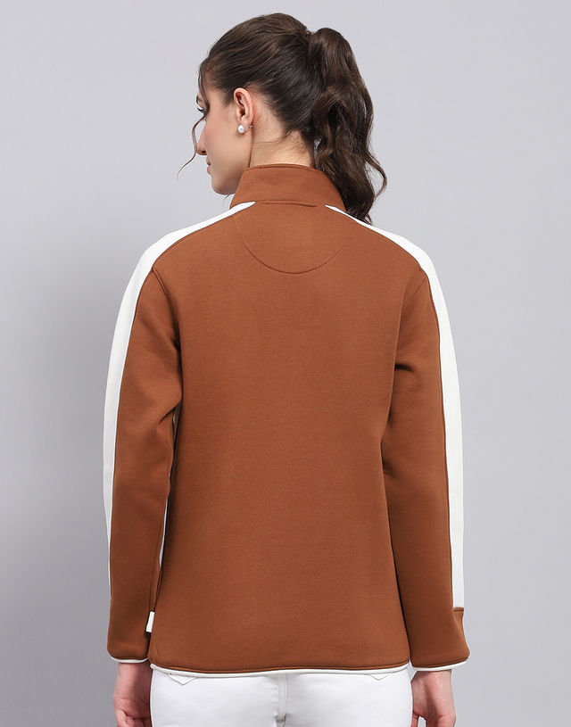 Rock.It By Monte Carlo Womens Solid Brown Mock Neck Full Sleeve Sweatshirt | 2240102621-2-38 | L
