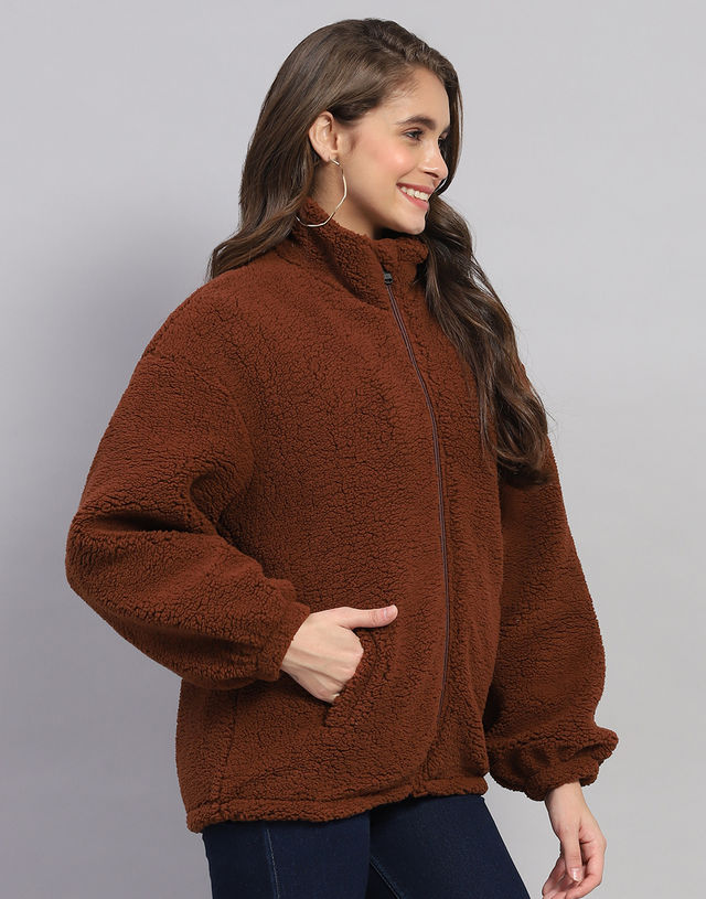 Rock.It By Monte Carlo Womens Rust Solid Mock Neck Full Sleeve Jacket |2240102644-1-40 |XL