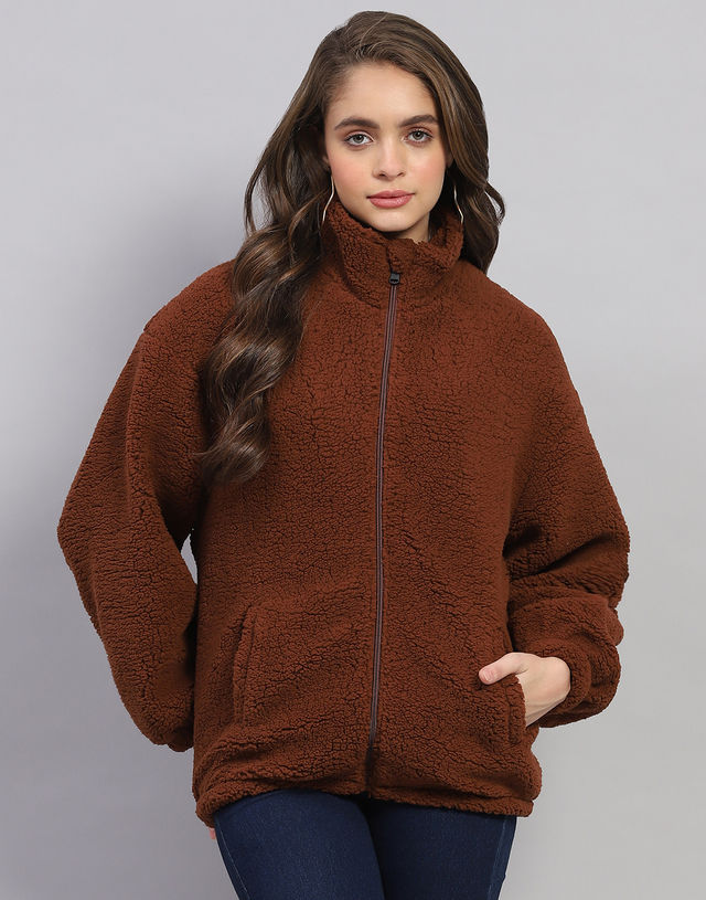 Rock.It By Monte Carlo Womens Rust Solid Mock Neck Full Sleeve Jacket |2240102644-1-40 |XL