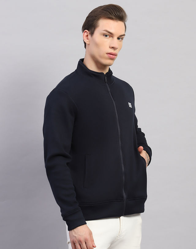 Rock.It Men's Solid Polyester Blend Sweatshirt | Navy Blue - XL