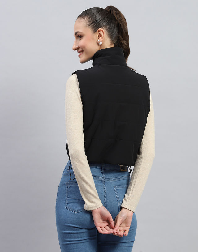 Rock.It By Monte Carlo Womens Black Solid Mock Neck Sleeveless Jacket | 2240102633-1-42 | XXL