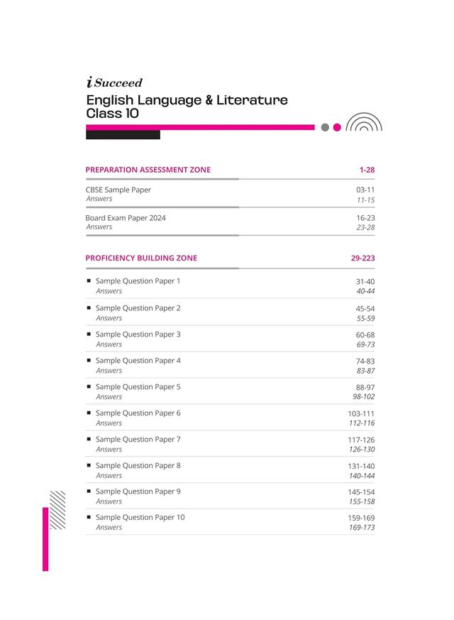 Arihant Publications i Succeed 15 Sample Question Papers for English Language and Literature Class 10th | 2025