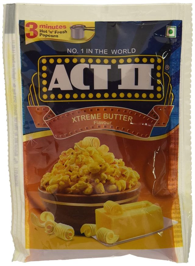 ACT II Instant Popcorn - Xtreme Butter, Pack of 3, Hot & Fresh in 3 mins-70g