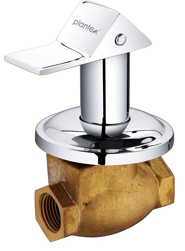Plantex PRI-306 Angular Concealed Stop Valve - Teflon Tape & Wall Flange (Mirror-Chrome)