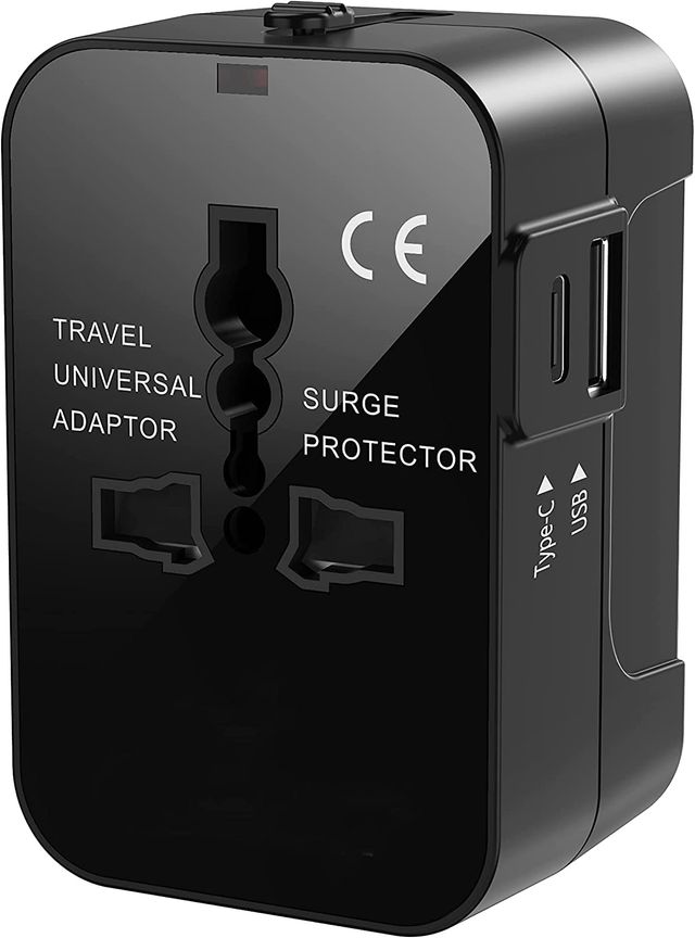 Hashwow Type-C Universal Travel Adapter With Usb-C & Usb Ports, 3-In-1 Plug Adapter