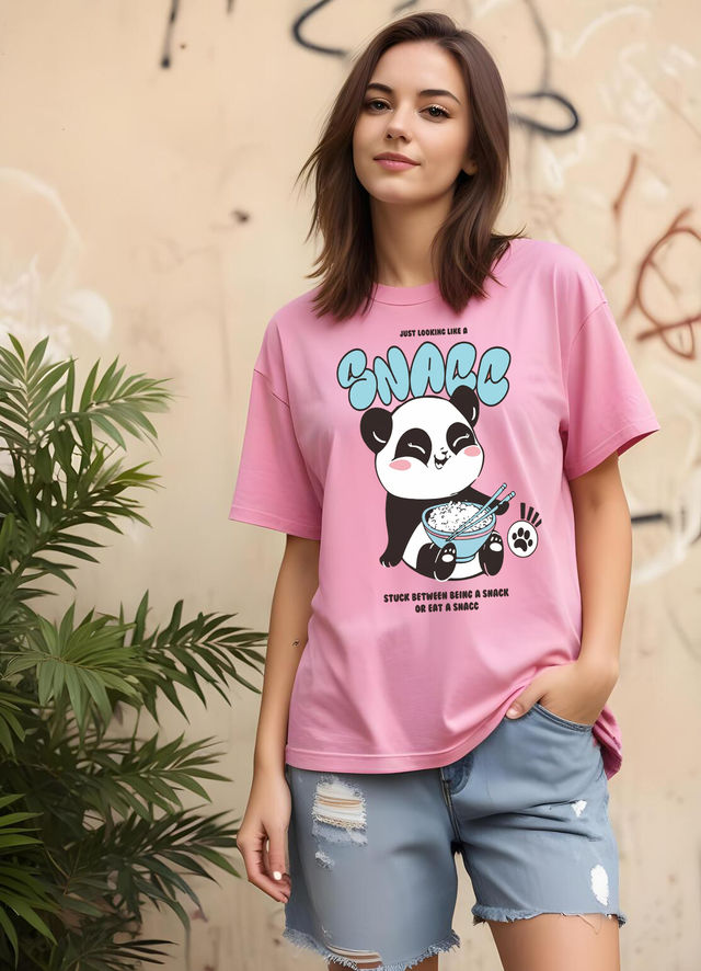 Smartees Women's Oversize Printed T-shirt | WW - 2062 | Pink - M